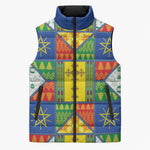Ethiopia Christmas Sleeveless Puffer Jacket Patchwork Style