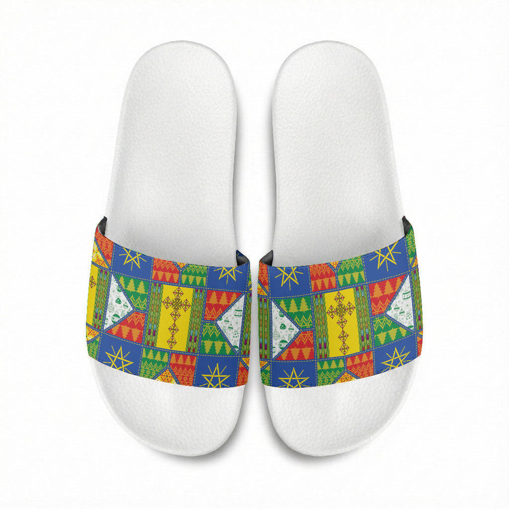 Ethiopia Christmas Slide Sandals Patchwork Style