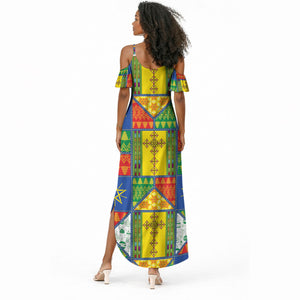 Ethiopia Christmas Summer Maxi Dress Patchwork Style