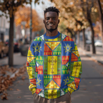 Ethiopia Christmas Sweatshirt Patchwork Style