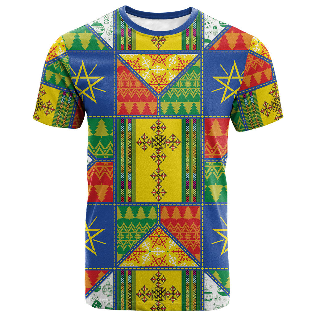 Ethiopia Christmas T shirt Patchwork Style
