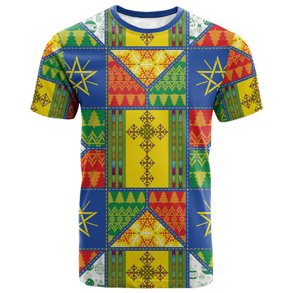Ethiopia Christmas T shirt Patchwork Style