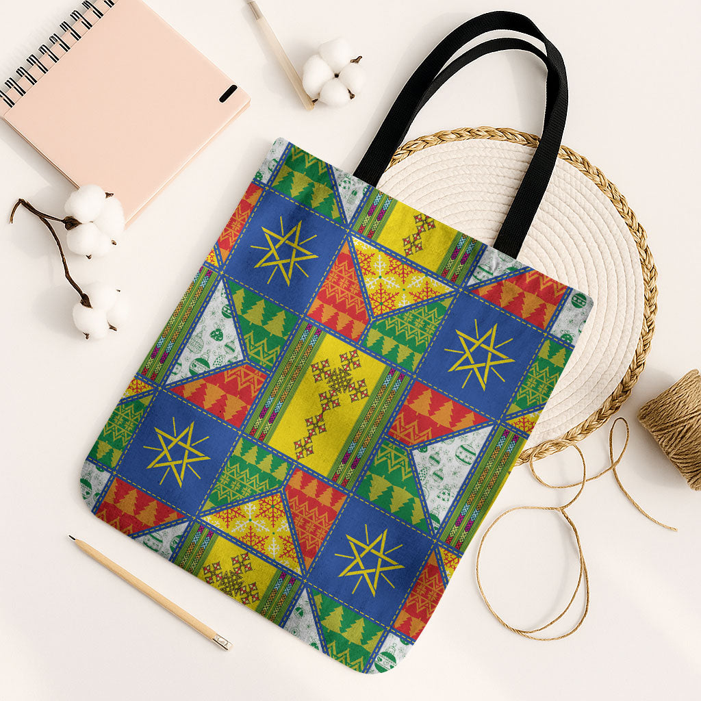 Ethiopia Christmas Tote Bag Patchwork Style