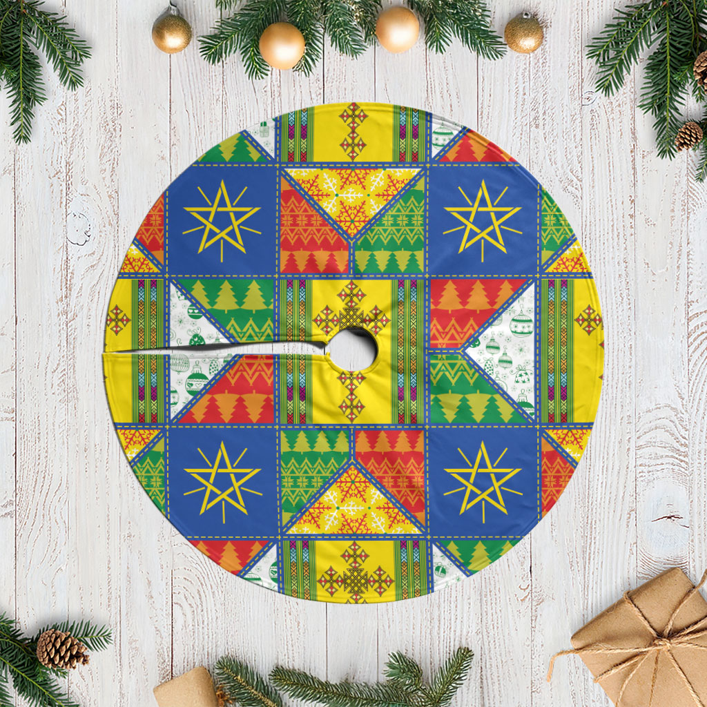 Ethiopia Christmas Tree Skirt Patchwork Style