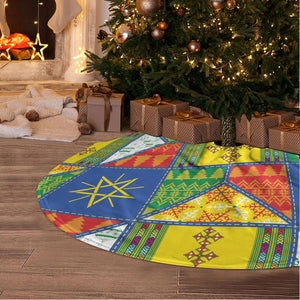 Ethiopia Christmas Tree Skirt Patchwork Style
