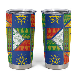 Ethiopia Christmas Tumbler Cup Patchwork Style