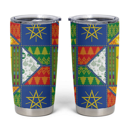 Ethiopia Christmas Tumbler Cup Patchwork Style