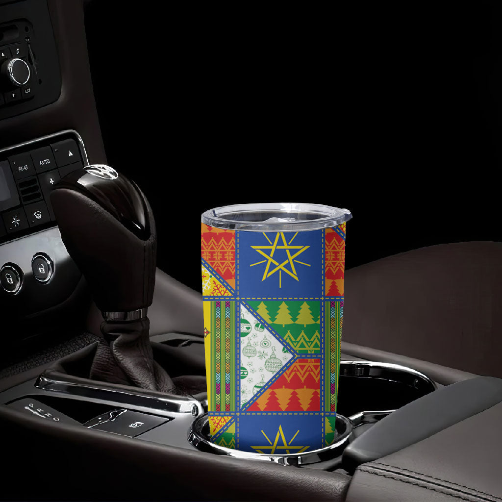 Ethiopia Christmas Tumbler Cup Patchwork Style