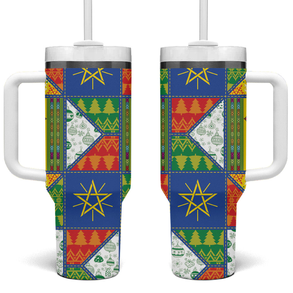 Ethiopia Christmas Tumbler With Handle Patchwork Style