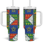 Ethiopia Christmas Tumbler With Handle Patchwork Style