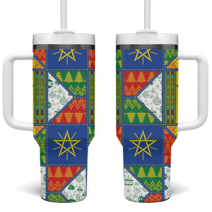 Ethiopia Christmas Tumbler With Handle Patchwork Style