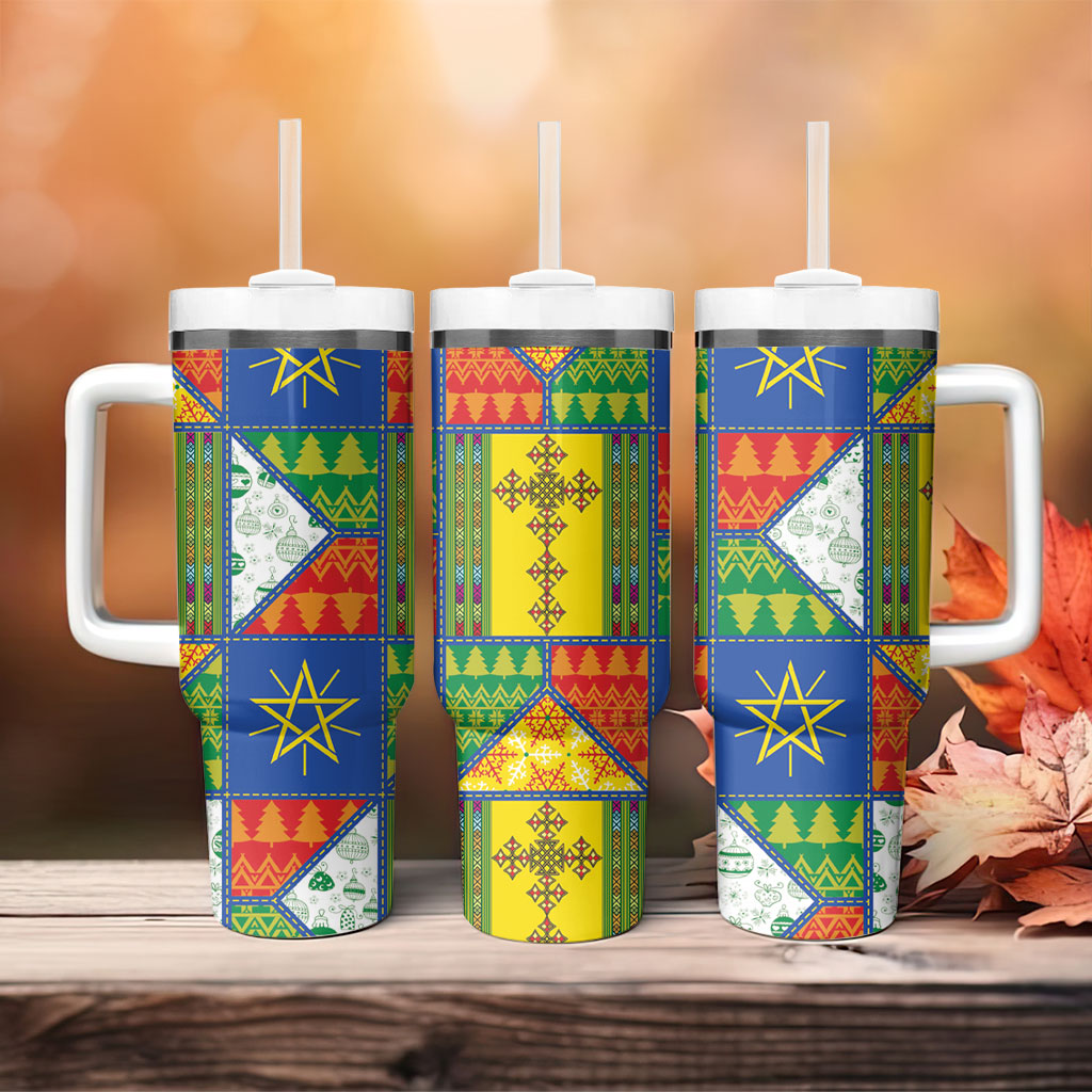 Ethiopia Christmas Tumbler With Handle Patchwork Style
