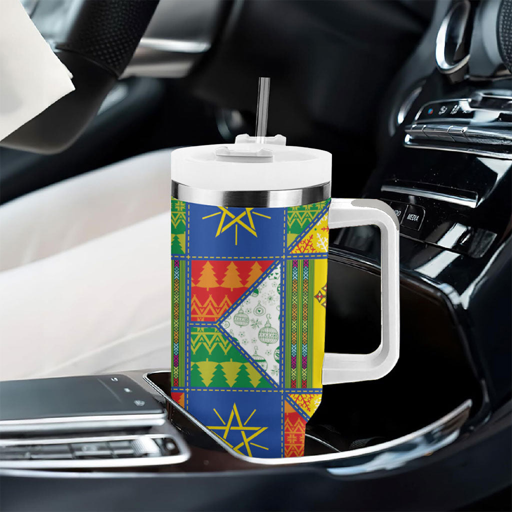 Ethiopia Christmas Tumbler With Handle Patchwork Style