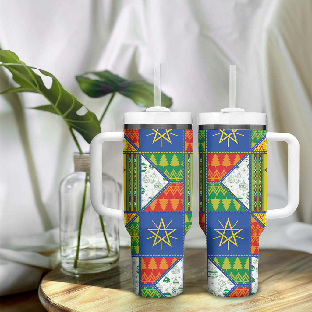 Ethiopia Christmas Tumbler With Handle Patchwork Style
