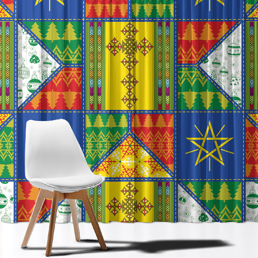 Ethiopia Christmas Window Curtain Patchwork Style