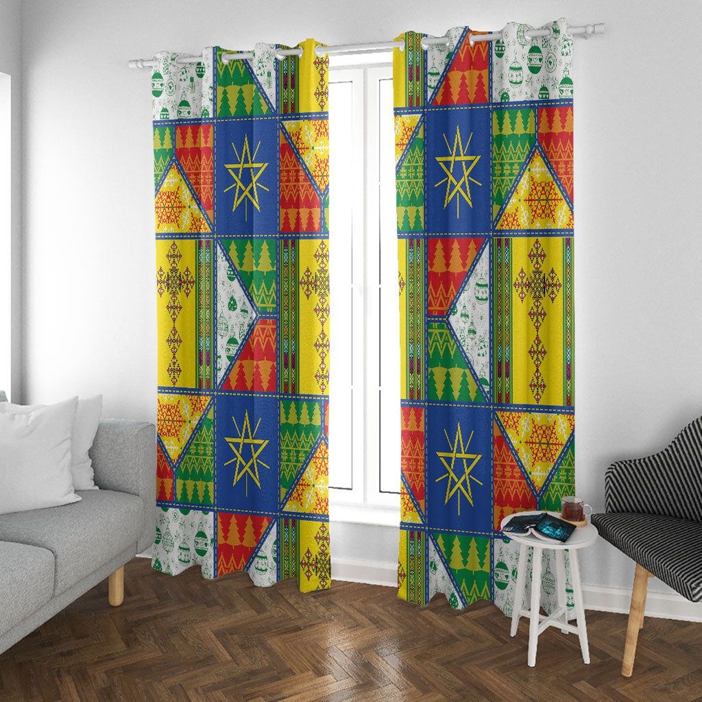 Ethiopia Christmas Window Curtain Patchwork Style