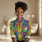 Ethiopia Christmas Women Casual Shirt Patchwork Style