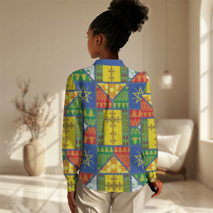 Ethiopia Christmas Women Casual Shirt Patchwork Style