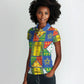 Ethiopia Christmas Women Polo Shirt Patchwork Style