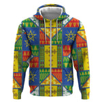 Ethiopia Christmas Zip Hoodie Patchwork Style