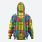 Ethiopia Christmas Zip Hoodie Patchwork Style