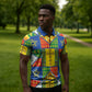 Ethiopia Christmas Zipper Polo Shirt Patchwork Style