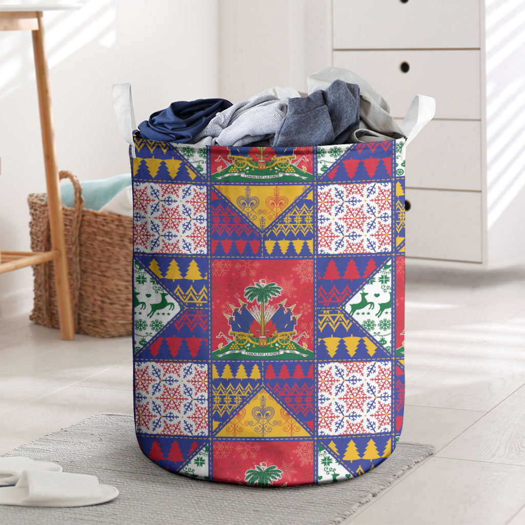 Haiti Christmas Laundry Basket Patchwork Style