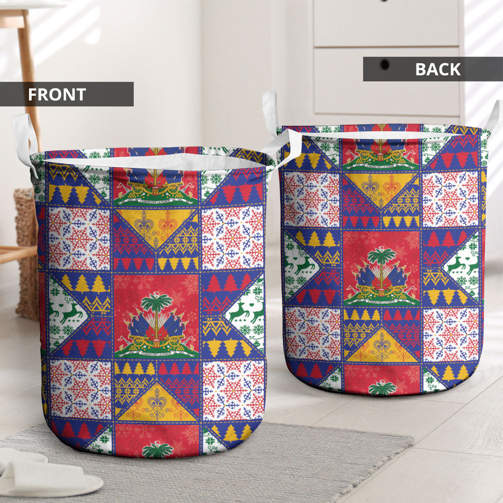 Haiti Christmas Laundry Basket Patchwork Style