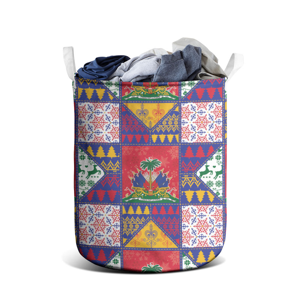Haiti Christmas Laundry Basket Patchwork Style