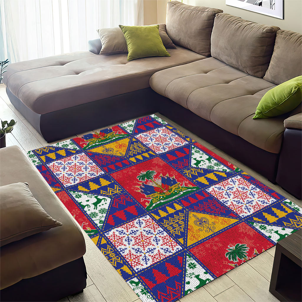 Haiti Christmas Area Rug Patchwork Style