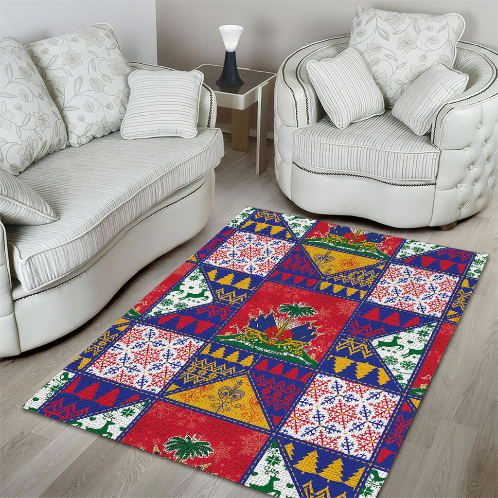 Haiti Christmas Area Rug Patchwork Style