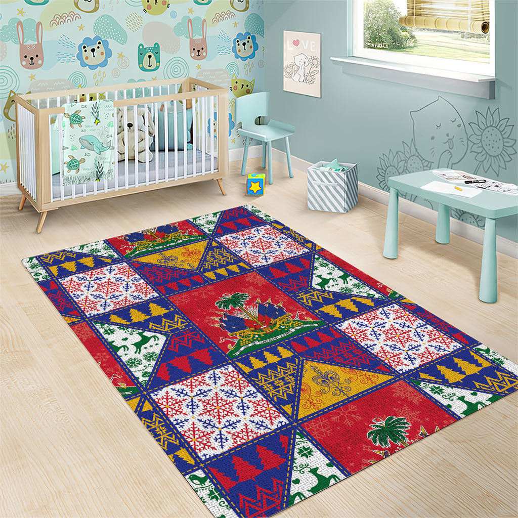 Haiti Christmas Area Rug Patchwork Style
