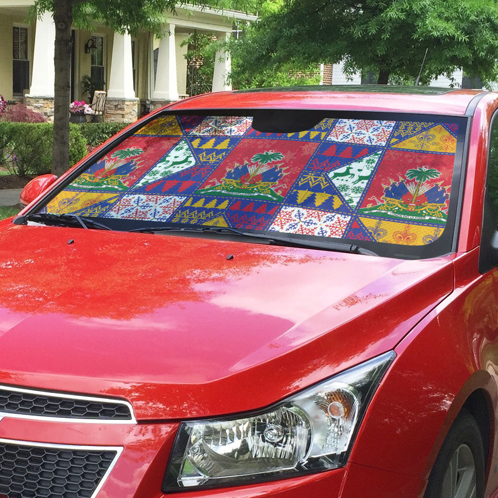 Haiti Christmas Auto Sun Shade Patchwork Style