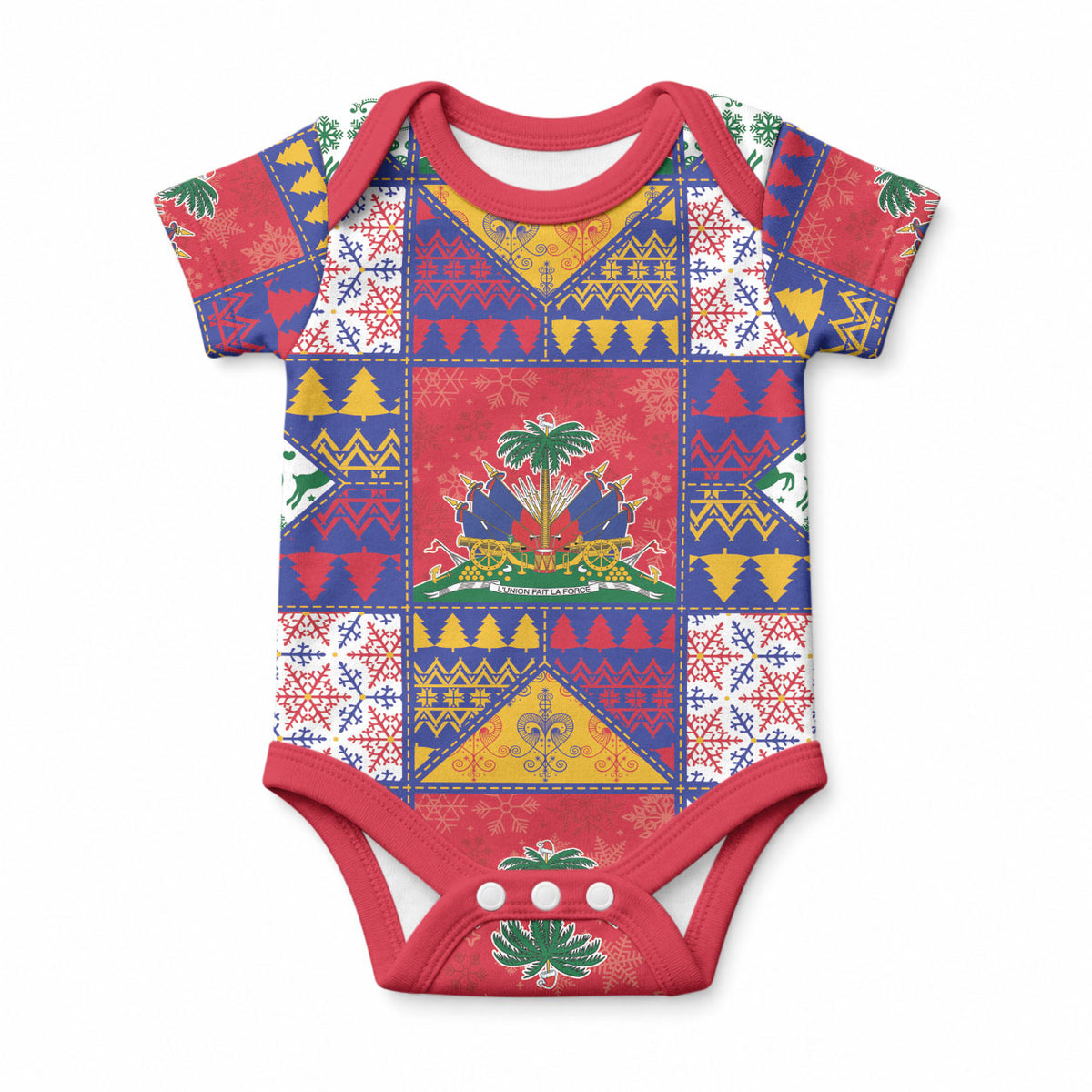 Haiti Christmas Baby Onesie Patchwork Style