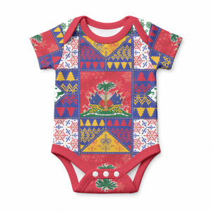 Haiti Christmas Baby Onesie Patchwork Style