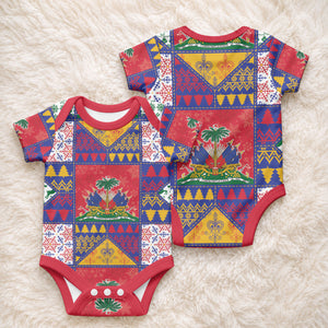 Haiti Christmas Baby Onesie Patchwork Style
