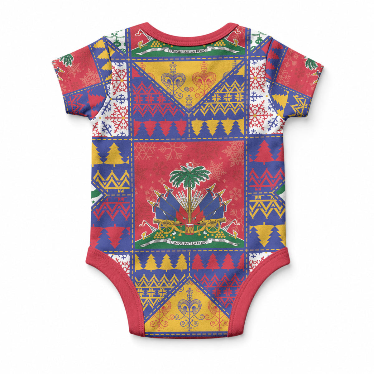Haiti Christmas Baby Onesie Patchwork Style