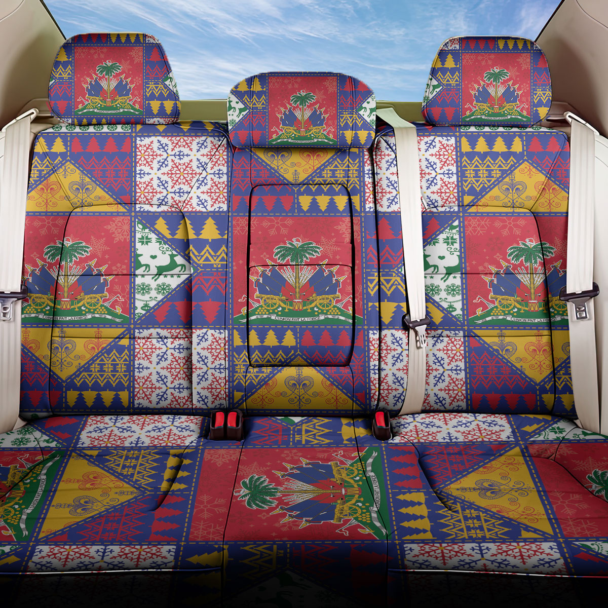 Haiti Christmas Back Car Seat Cover Patchwork Style