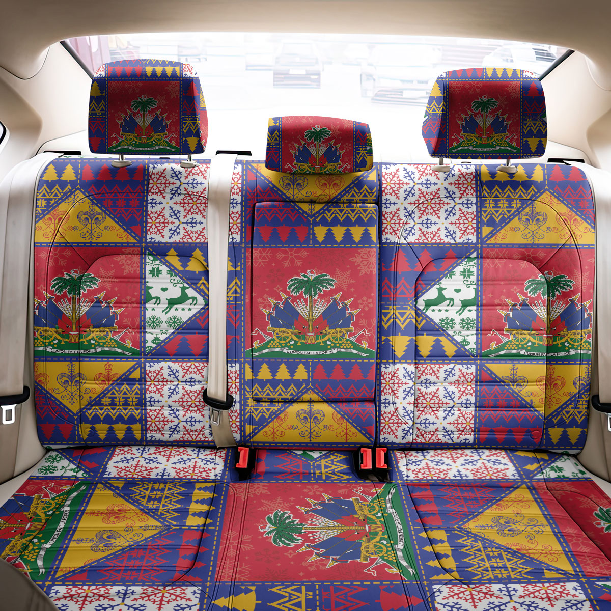 Haiti Christmas Back Car Seat Cover Patchwork Style