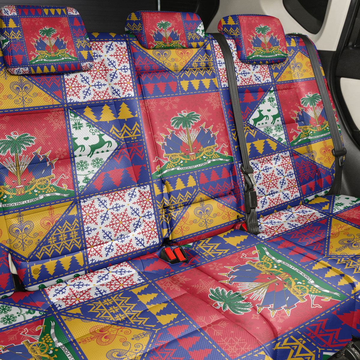 Haiti Christmas Back Car Seat Cover Patchwork Style