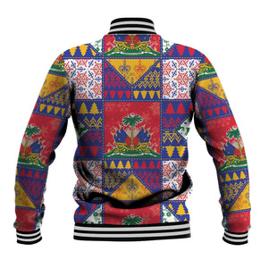 Haiti Christmas Baseball Jacket Patchwork Style