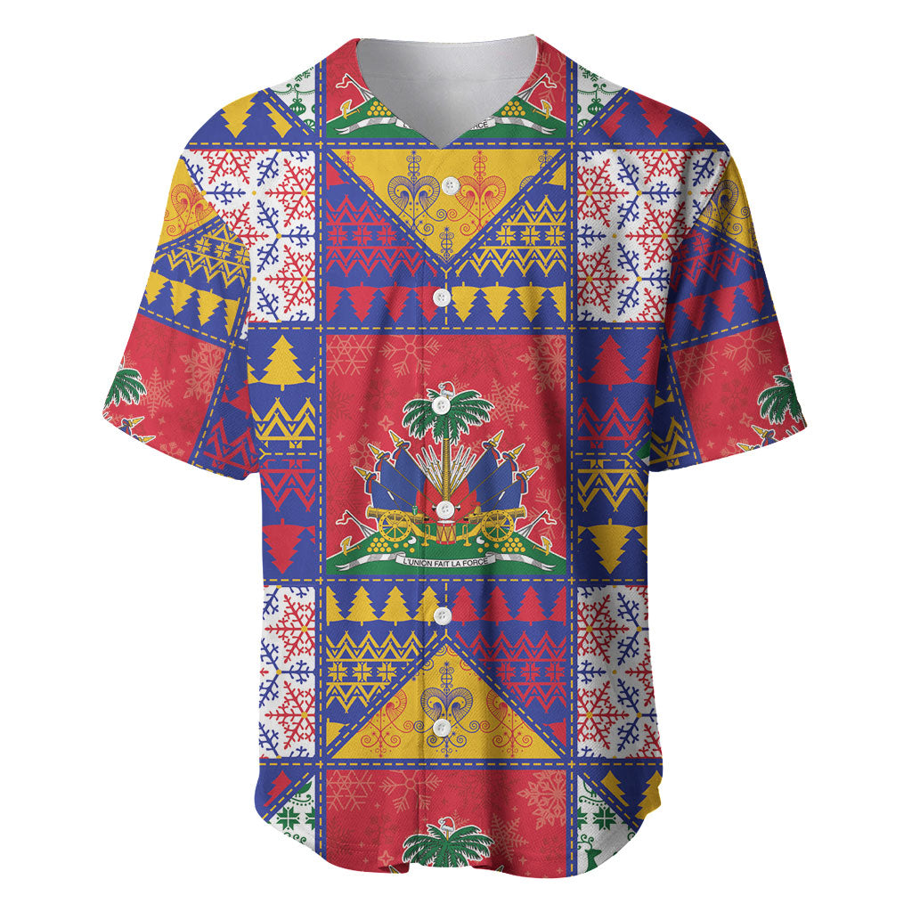 Haiti Christmas Baseball Jersey Patchwork Style