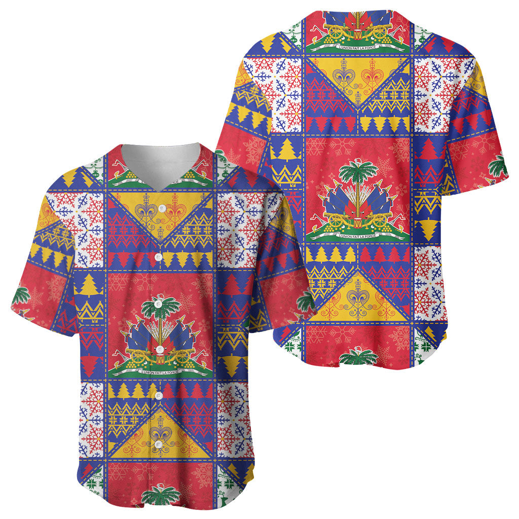 Haiti Christmas Baseball Jersey Patchwork Style