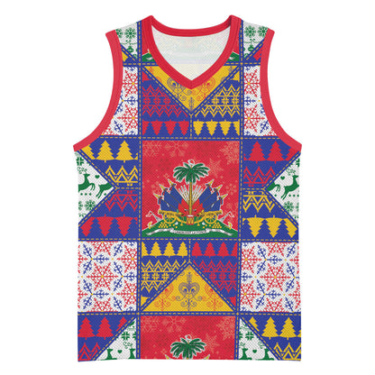Haiti Christmas Basketball Jersey Patchwork Style