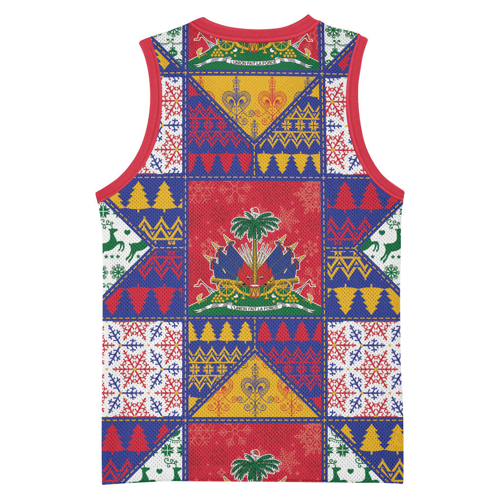 Haiti Christmas Basketball Jersey Patchwork Style