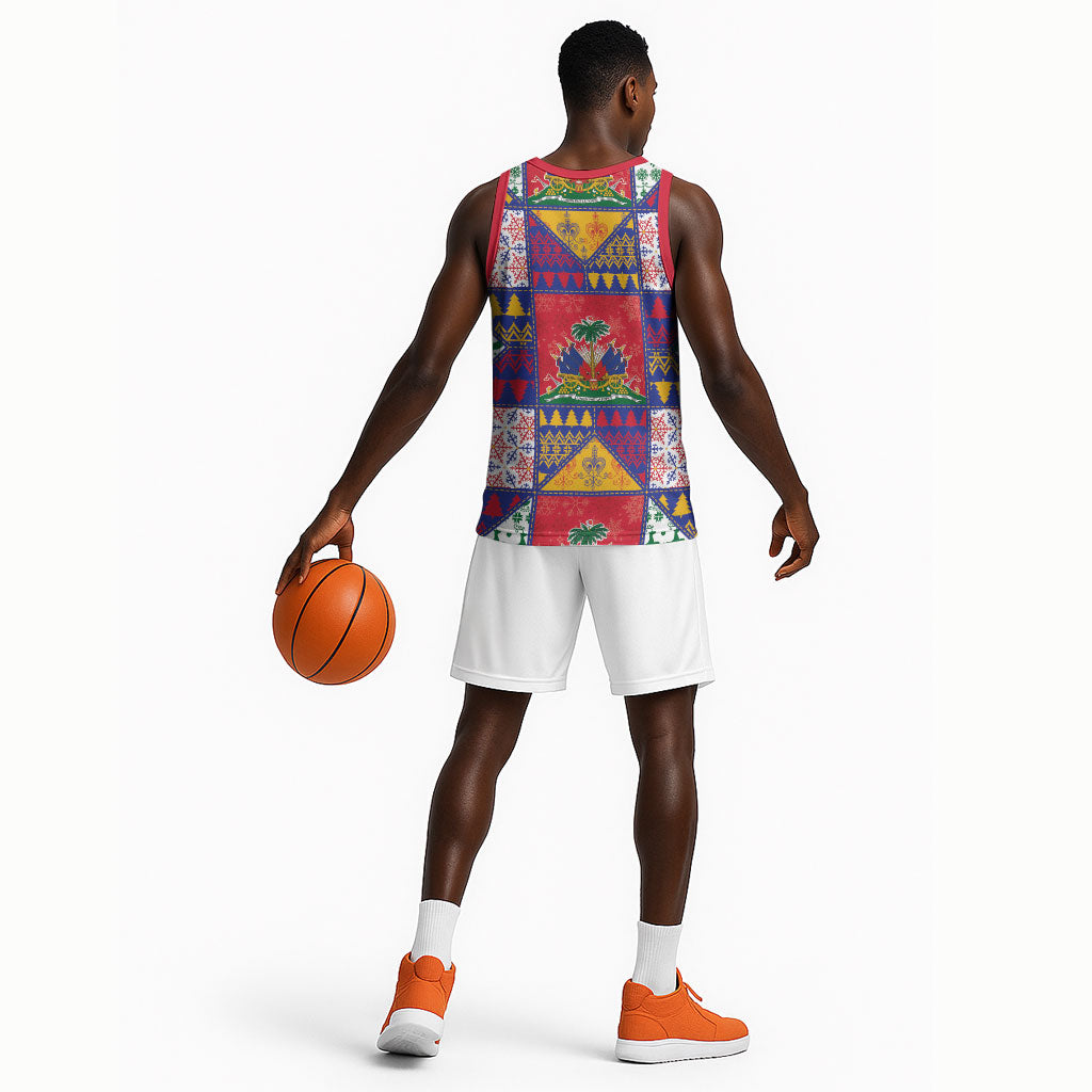 Haiti Christmas Basketball Jersey Patchwork Style