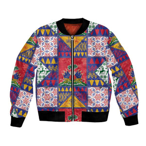 Haiti Christmas Bomber Jacket Patchwork Style