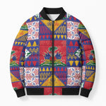 Haiti Christmas Bomber Puffer Jacket Patchwork Style
