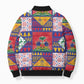 Haiti Christmas Bomber Puffer Jacket Patchwork Style