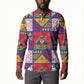 Haiti Christmas Button Sweatshirt Patchwork Style